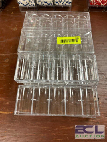 ASSORTED ACRYLIC POKER CHIP HOLDERS