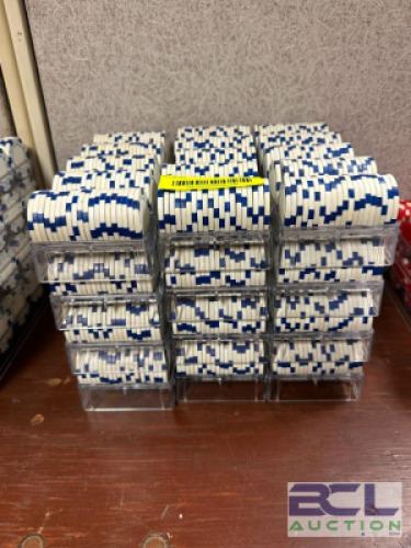 ASSORTED WHITE POKER CHIPS