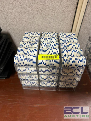 ASSORTED WHITE POKER CHIPS