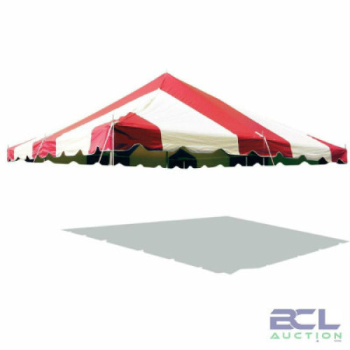 10X10 RED/WHITE TOP WEST COAST FRAME TENT TOP