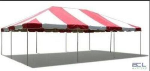 20X30 RED/WHITE TOP POLE TENT