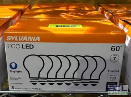 (3) 8CT BOXES OF 60W ECO LED DAYLIGHT LIGHT BULBS