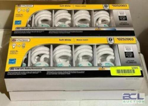 (4) 6CT BOXES OF SOFT WHITE CFL BULBS