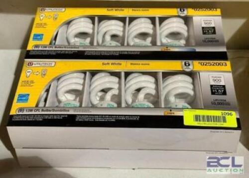 (4) 6CT BOXES OF SOFT WHITE CFL BULBS