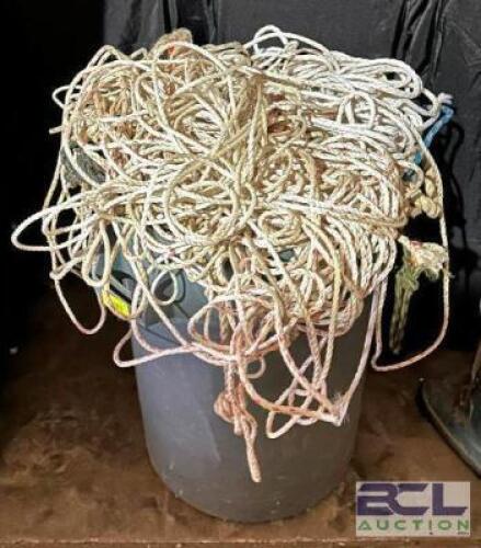 LARGE BIN OF ROPE