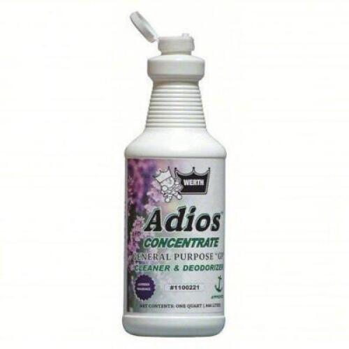 DESCRIPTION: (4) CONCENTRATE CLEANER AND DEODORIZER BRAND/MODEL: WERTH ADIOS #35YL42 SIZE: 1 QT RETAIL$: $10.00 EA QTY: 4