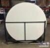 (7) - 6 FT. ROUND NESTING TABLES WITH ROLLING CART