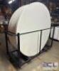 (7) - 6 FT. ROUND NESTING TABLES WITH ROLLING CART - 8