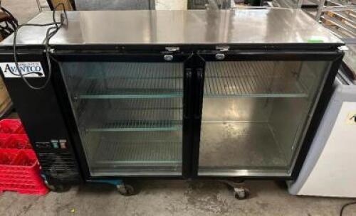 AVANTCO 60" TWO DOOR GLASS DOOR BACK BAR COOLER.