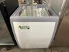 AVANTCO 350DFF6HCL GLASS TOP CHEST FREEZER.