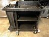 RUBBERMAID BLACK PLASTIC JANITORIAL CART - 3