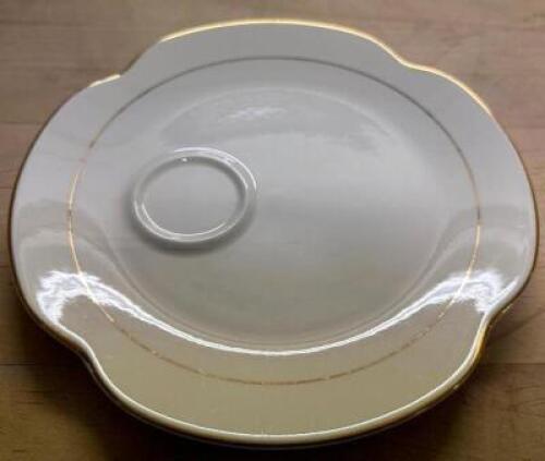 (20) HOMER LAUGHLIN 9" CHINA SNACK PLATE W/ GOLD TRIM