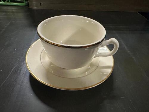 (16) CHINA COFFEE MUGS W/ SAUCERS.