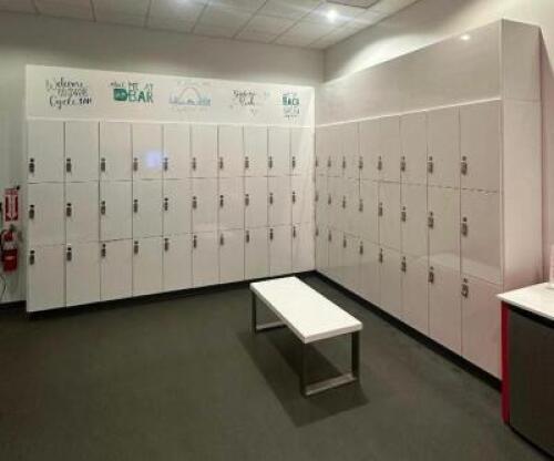 10' X 8' / L- SHAPED THREE TIER LOCKER SYSTEM