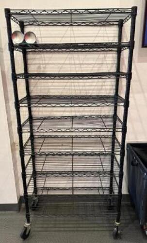 METAL WIRE SHELF ON WHEELS