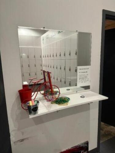 (3) - WALL MOUNTED SHELF AND MIRROR