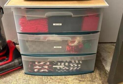 THREE DRAWER PLASTIC STORAGE CABINET