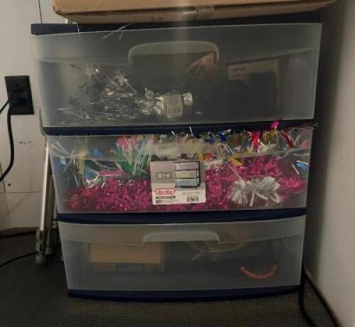THREE DRAWER PLASTIC STORAGE CABINET