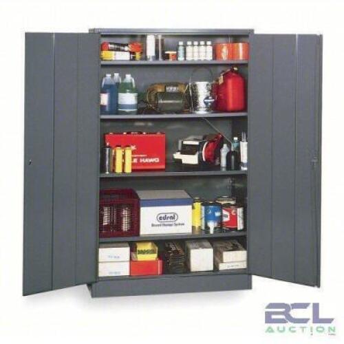 DESCRIPTION: (1) STORAGE CABINET BRAND/MODEL: PRODUCT NUMBER #1UFE6 INFORMATION: 22 GAUGE PANEL, SWING HANDLE AND KEYED, GRAY SIZE: 48" X 18" X 48" RE