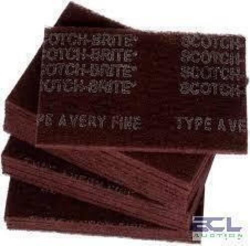 DESCRIPTION: (2) BOX OF (60) SANDING HAND PAD BRAND/MODEL: SCOTCH-BRITE/7447 INFORMATION: VERY-FINE/MAROON RETAIL$: $140.40 EA QTY: 2