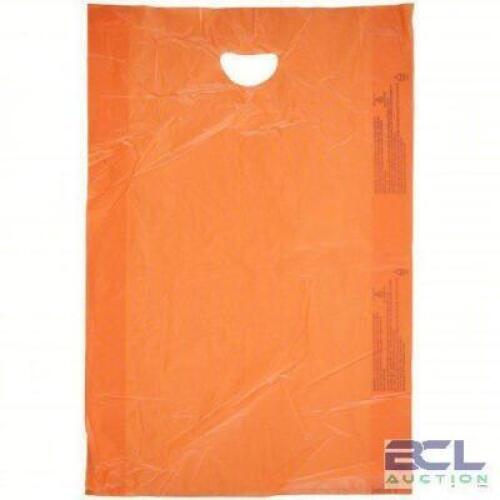 DESCRIPTION: (1) CASE OF (500) MERCHANDISE BAGS BRAND/MODEL: PRODUCT NUMBER #5DUK1 INFORMATION: ORANGE, DIE CUT, GUSSETED SIZE: 13" X 3" X 21" RETAIL$