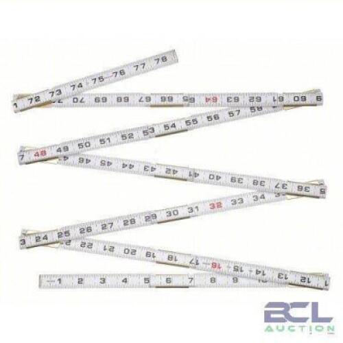 DESCRIPTION: (20) FOLDING RULERS BRAND/MODEL: WESTWARD #30PC16 INFORMATION: RED, RIDGID SIZE: 1/16" RETAIL$: $14.66 EA QTY: 20