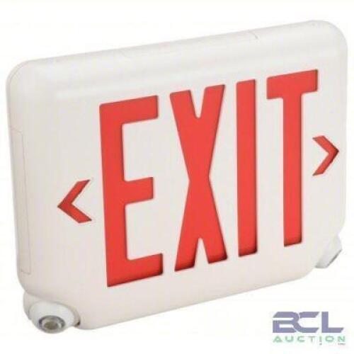 DESCRIPTION: (2) EXIT SIGN WITH EMERGENCY LIGHTS BRAND/MODEL: DUAL-LITE #46T225 INFORMATION: WHITE, WITH RED LETTERS RETAIL$: $248.80 EA QTY: 2