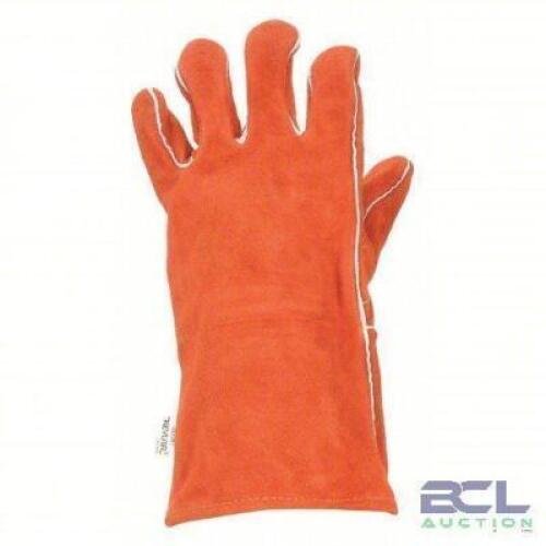 DESCRIPTION: (12) PAIRS OF WELDING GLOVES BRAND/MODEL: CONDOR #4NHD3 INFORMATION: RED, COWHIDE, STRAIGHT THUMB SIZE: MEDIUM RETAIL$: $6.96 EA QTY: 12