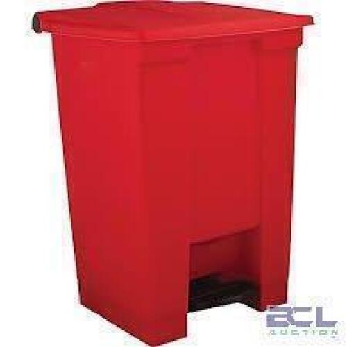 DESCRIPTION: (1) STEP ON CONTAINER BRAND/MODEL: RUBBERMAID #FG614400RED INFORMATION: RED SIZE: 12 GALLON RETAIL$: $165.00 EA QTY: 1