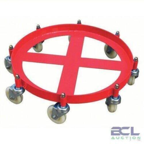 DESCRIPTION: (1) CROSS-BRACE DRUM DOLLY WITH SUPPORT RING. BRAND/MODEL: PART NUMBER #48J136 INFORMATION: 2000 LB LOAD CAPACITY SIZE: 55 GAL RETAIL$: $