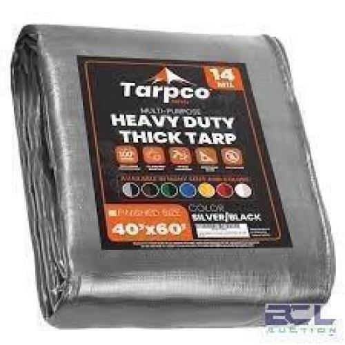 DESCRIPTION: (1) HEAVY DUTY TARP BRAND/MODEL: VALUE COLLECTION #00228205 INFORMATION: SILVER / BLACK SIZE: 40' X 60' RETAIL$: $592.30 EA QTY: 1
