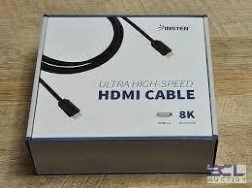 DESCRIPTION: (5) ULTRA HIGH SPEED HDMI CABLE BRAND/MODEL: INSTEN SIZE: 8K, 10' RETAIL$: $12.99 EA QTY: 5