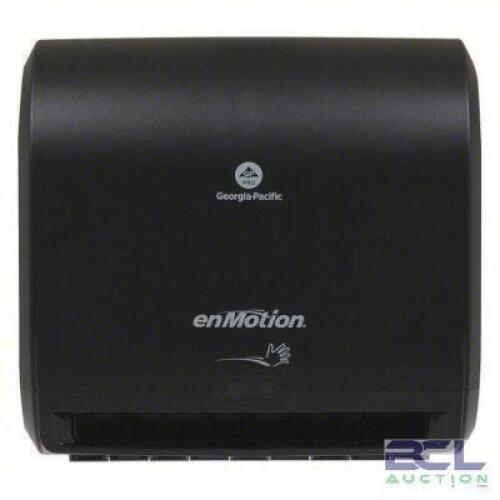 DESCRIPTION: (1) PAPER TOWEL DISPENSER BRAND/MODEL: GEORGIA-PACIFIC #2XLH5 INFORMATION: BLACK SIZE: 10 in Paper Towel Wd, 1 3/4 in, RETAIL$: $62.34 EA