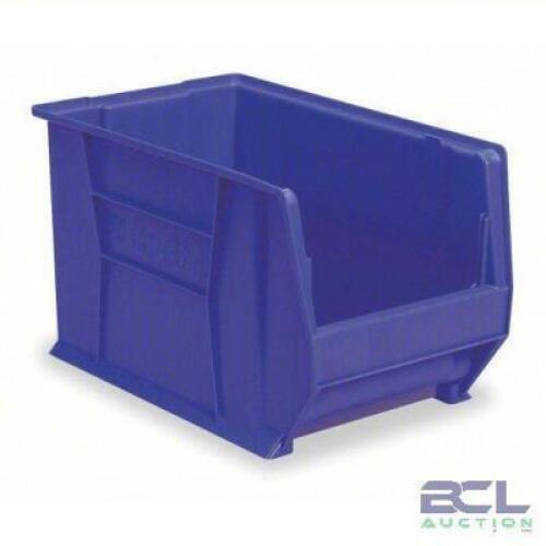 DESCRIPTION: (2) STACKABLE SUPER SIZE BIN BRAND/MODEL: AKRO-MILLS #3AJ56 INFORMATION: BLUE, 300 LB CAPACITY SIZE: 20" L X 12" RETAIL$: $51.99 EA QTY: