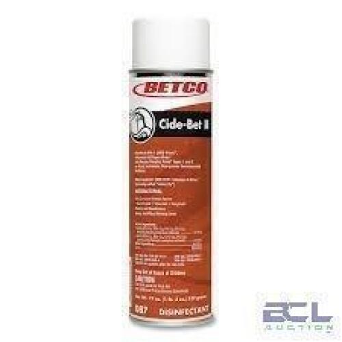 DESCRIPTION: (6) ANTIBACTERIAL DISINFECTANT CLEANER SPRAY BRAND/MODEL: BETCO CIDE-BET 2 SIZE: 19 OZ RETAIL$: $6.66 EA QTY: 6
