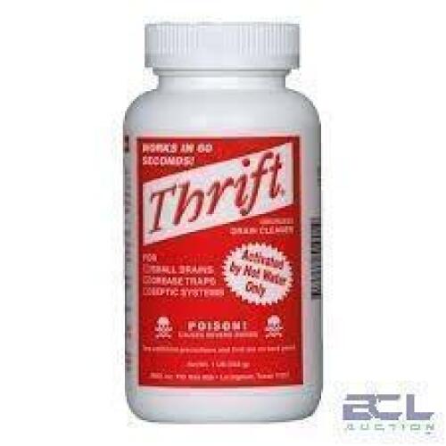 DESCRIPTION: (6) DRAIN CLEANER, ODORLESS BRAND/MODEL: THRIFT SIZE: 2 LBS RETAIL$: $40.00 EA QTY: 6