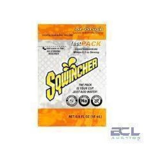 DESCRIPTION: (2) BOX OF (50) SINGLE SERVE SPORTS DRINK CONCENTRATE POWDER BRAND/MODEL: SQWINCHER FAST PACK INFORMATION: orange SIZE: .6 OZ RETAIL$: $5