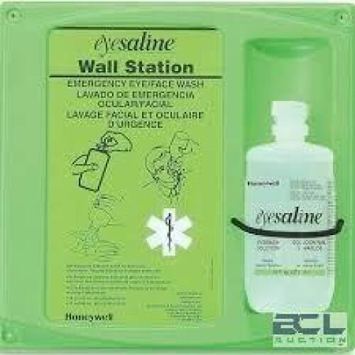 DESCRIPTION: (1) EYEWASH STATION 2 BOTTLE BRAND/MODEL: EYESALINE WALL STATION SIZE: 16 FL OZ BOTTLES RETAIL$: $20.00 EA QTY: 1