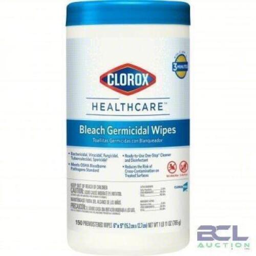 DESCRIPTION: (6) GERMICIDAL DISINFECTING WIPES BRAND/MODEL: CLOROX HEALTHCARE #6VDE9 INFORMATION: CANISTER, 150 CT CONTAINER SIZE, READY TO USE RETAIL