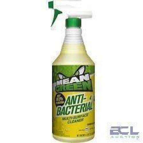 DESCRIPTION: (12) ANTI-BACTERIAL CLEANER BRAND/MODEL: MEAN GREEN #56JF18 SIZE: 1 QT RETAIL$: $5.00 EA QTY: 12