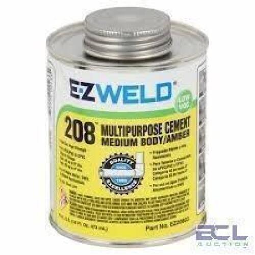 DESCRIPTION: (6) SOLVENT CEMENT BRAND/MODEL: EZ WELD 208 #5E532 SIZE: 16 OZ RETAIL$: $8.95 EA QTY: 6