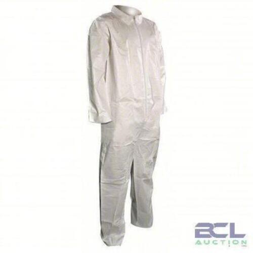 DESCRIPTION: (25) COLLARED DISPOSABLE COVERALLS BRAND/MODEL: CELLUCAP #22CU14 INFORMATION: WHITE SIZE: SPUNBONDED POLYPROPYLENE, ELASTIC WRIST RETAIL$