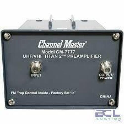 DESCRIPTION: (1) MAST MOUNTED ANTENNA PREAMP BRAND/MODEL: CHANNEL MASTER TITAN 2 RETAIL$: $100.00 EA QTY: 1