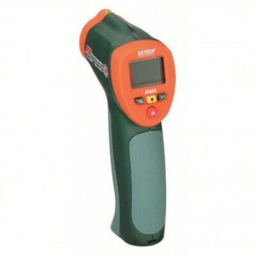 DESCRIPTION: (1) INFRARED THERMOMETER BRAND/MODEL: EXTECH #6XFV4 INFORMATION: IR400, MAX TEMP/MIN TEMP, FIXED @ 0.95 TO 0.95, 0.95, STD, -4&deg;, CE RETAI