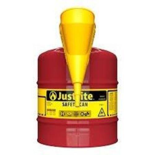 DESCRIPTION: (1) SAFETY GAS CAN BRAND/MODEL: JUSTRITE #7150110 INFORMATION: TYPE 1, RED SIZE: 5 GALLON RETAIL$: $61.00 EA QTY: 1