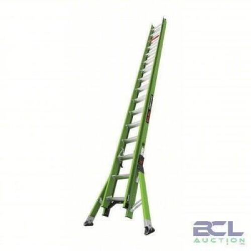 DESCRIPTION: (1) EXTENSION LADDER BRAND/MODEL: LITTLE GIANT #455C41 INFORMATION: GREEN, 375 LB CAPACITY, FIBERGLASS SIZE: 32' RETAIL$: $939.78 EA QTY: