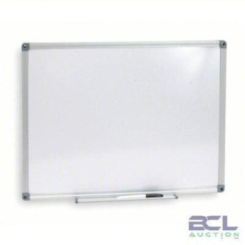 DESCRIPTION: (1) WALL MOUNTED DRY ERASE BOARD BRAND/MODEL: GGS #1NUP7 INFORMATION: WHITE SIZE: 24 IN DRY ERASE HT, 36 IN DRY ERASE WD, 5/8 IN DP, SILV