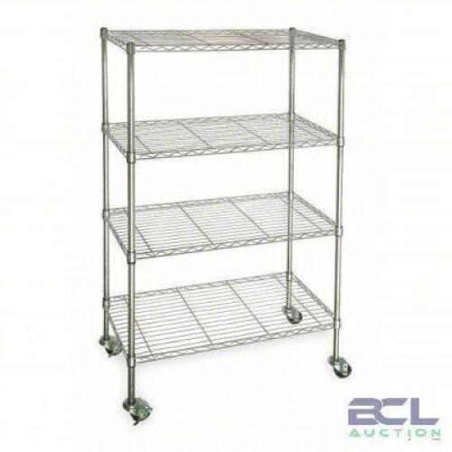 DESCRIPTION: (1) WIRE SHELVING UNIT BRAND/MODEL: PRODUCT NUMBER #3TPA6 INFORMATION: WIRE, CHROME, DRY, SPLIT SLEEVE, SILVER SIZE: 60" X 24" X 68" RETA