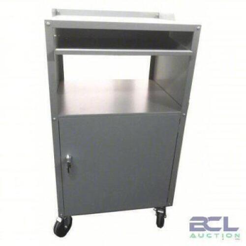 DESCRIPTION: (1) MOBILE COMPUTER CABINET BRAND/MODEL: PRODUCT NUMBER #462D21 INFORMATION: STEEL, GRAY SIZE: 27 IN X 24 IN 49 3/4 IN RETAIL$: $449.57 E