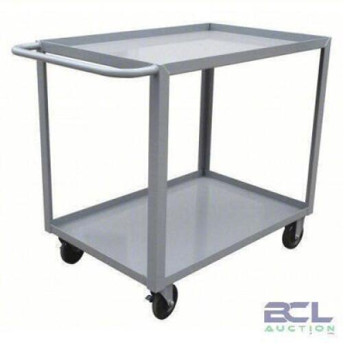 DESCRIPTION: (1) UTILITY CARTBRAND/MODEL: PRODUCT NUMBER #9GEY9INFORMATION: GRAY, STEEL, LIPPED METAL SHELVES, 1200 LB CAPACITYSIZE: 24" X 42" X 35"RETAIL$: $367.56 EAQTY: 1